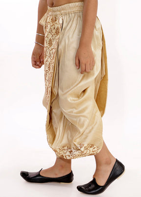 Gold Ready To Wear Silk Dhoti Pant - Indian Silk House Agencies