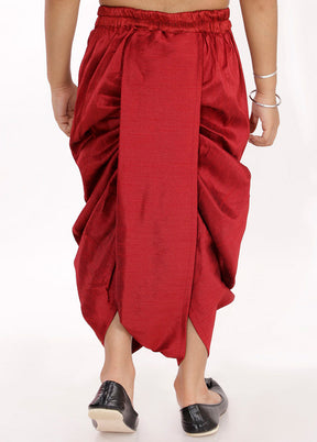 Maroon Ready To Wear Silk Dhoti Pant - Indian Silk House Agencies