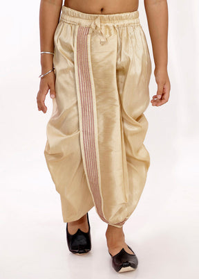 Gold Ready To Wear Silk Dhoti Pant - Indian Silk House Agencies