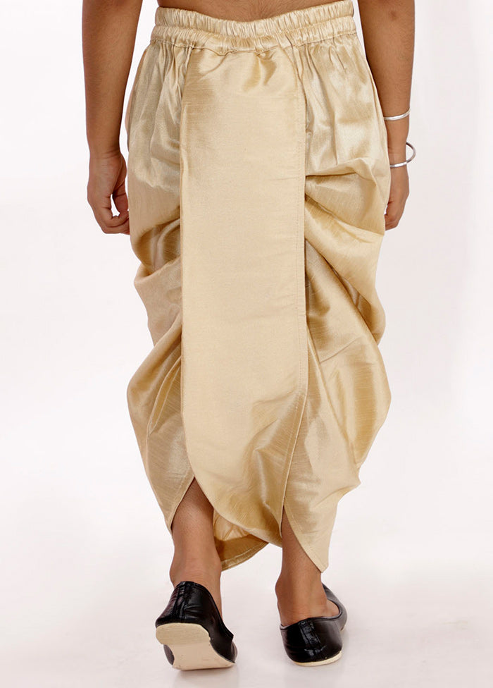 Gold Ready To Wear Silk Dhoti Pant - Indian Silk House Agencies