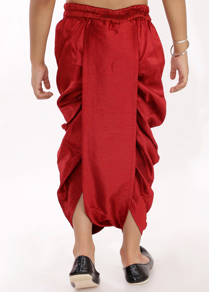 Maroon Ready To Wear Silk Dhoti Pant - Indian Silk House Agencies