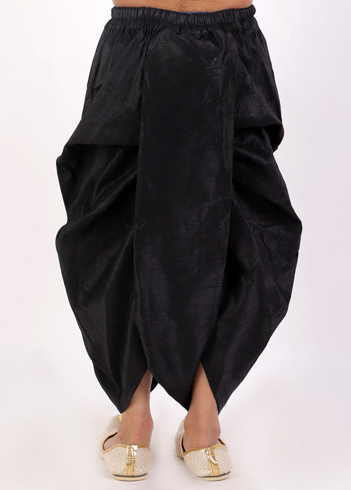 Black Ready To Wear Silk Dhoti Pant - Indian Silk House Agencies