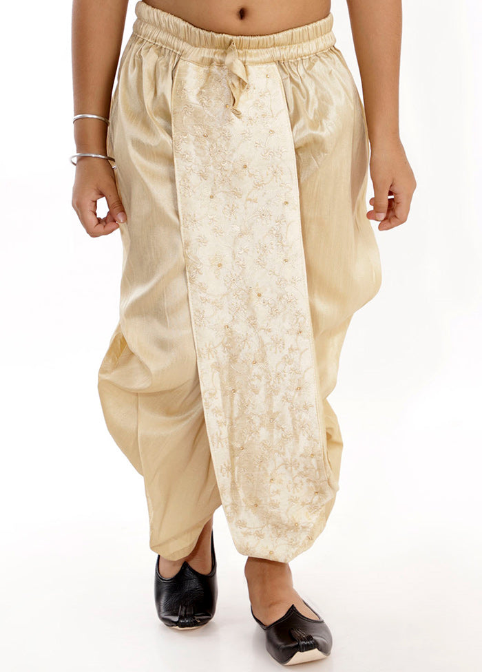 Gold Ready To Wear Silk Dhoti Pant - Indian Silk House Agencies