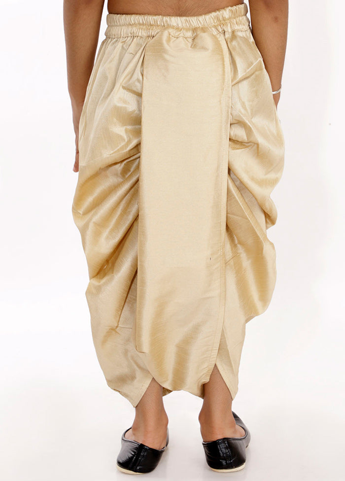 Gold Ready To Wear Silk Dhoti Pant - Indian Silk House Agencies