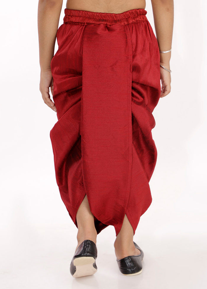 Maroon Ready To Wear Silk Dhoti Pant - Indian Silk House Agencies