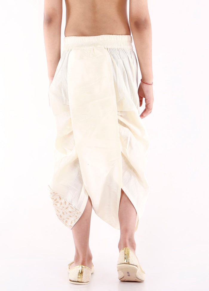 Cream Ready To Wear Silk Dhoti Pant - Indian Silk House Agencies