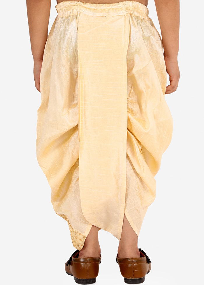 Gold Ready To Wear Silk Dhoti Pant - Indian Silk House Agencies