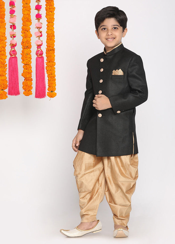 Black Festive Cotton Kurta Pajama Set - Indian Silk House Agencies