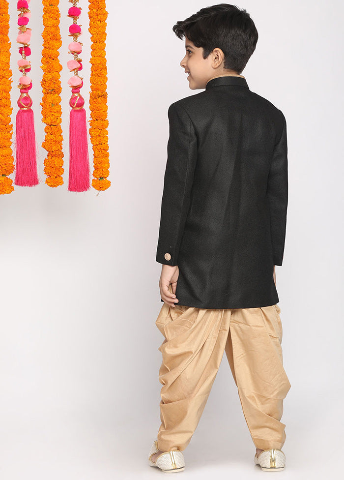 Black Festive Cotton Kurta Pajama Set - Indian Silk House Agencies