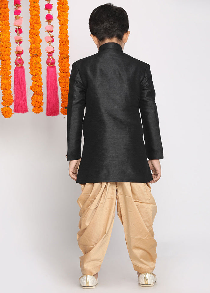 Black Festive Cotton Kurta Pajama Set - Indian Silk House Agencies