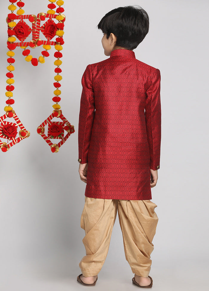 Maroon Festive Silk Kurta Pajama Set - Indian Silk House Agencies