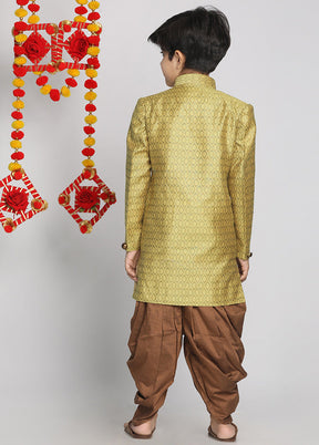 Lime Yellow Festive Silk Kurta Pajama Set - Indian Silk House Agencies