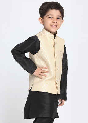 Beige Silk Ethnic Jacket - Indian Silk House Agencies