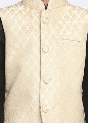 Beige Silk Ethnic Jacket - Indian Silk House Agencies