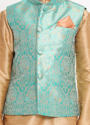 Green Silk Ethnic Jacket - Indian Silk House Agencies