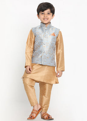 Grey Silk Ethnic Jacket - Indian Silk House Agencies