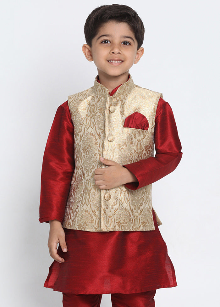 Gold Silk Ethnic Jacket - Indian Silk House Agencies