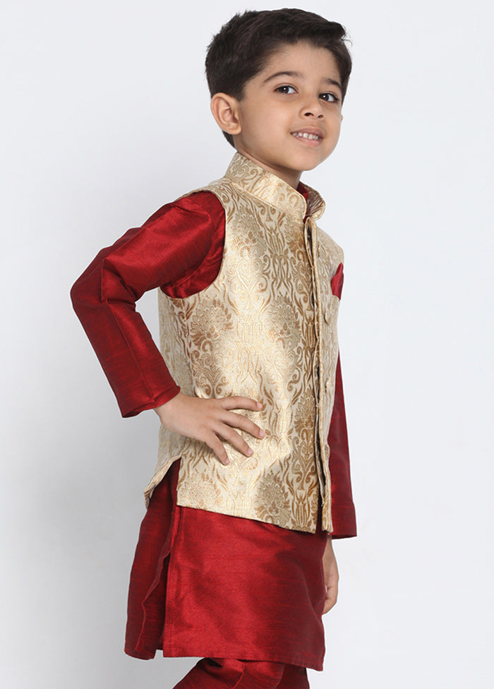 Gold Silk Ethnic Jacket - Indian Silk House Agencies