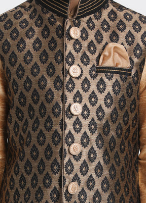 Black Silk Ethnic Jacket - Indian Silk House Agencies