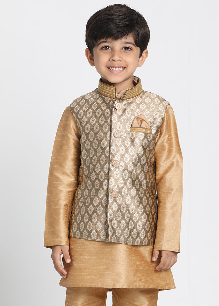 Gold Silk Ethnic Jacket - Indian Silk House Agencies