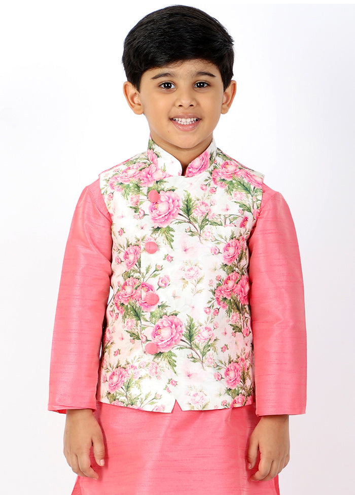 Pink Silk Ethnic Jacket - Indian Silk House Agencies