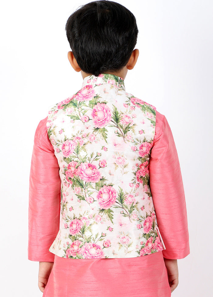 Pink Silk Ethnic Jacket - Indian Silk House Agencies