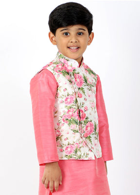 Pink Silk Ethnic Jacket - Indian Silk House Agencies