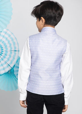 Light Blue Silk Nehru Jacket - Indian Silk House Agencies