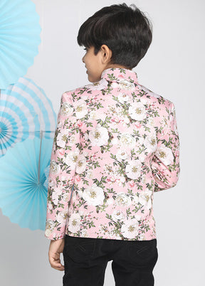 Pink Silk Ethnic Jacket - Indian Silk House Agencies