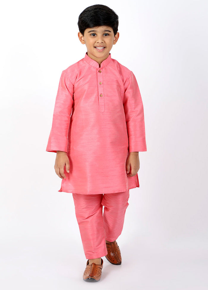 Pink Festive Silk Kurta Pajama Set - Indian Silk House Agencies