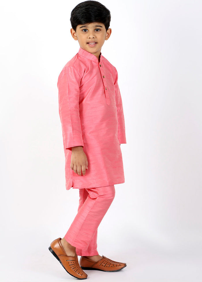 Pink Festive Silk Kurta Pajama Set - Indian Silk House Agencies