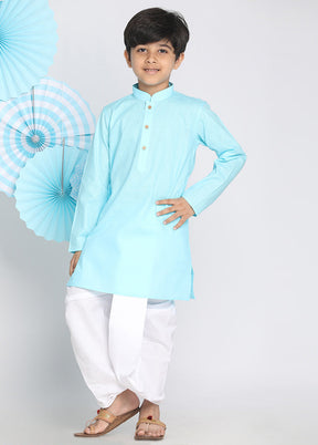 Blue Festive Silk Kurta Pajama Set - Indian Silk House Agencies