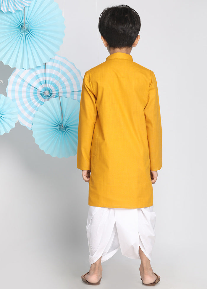 Yellow Festive Silk Kurta Pajama Set - Indian Silk House Agencies