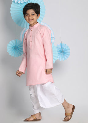 Pink Festive Silk Kurta Pajama Set - Indian Silk House Agencies