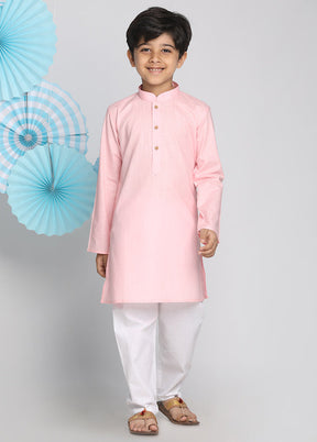 Pink Festive Silk Kurta Pajama Set - Indian Silk House Agencies