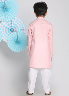 Pink Festive Silk Kurta Pajama Set - Indian Silk House Agencies