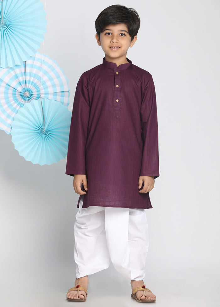 Purple Festive Silk Kurta Pajama Set - Indian Silk House Agencies