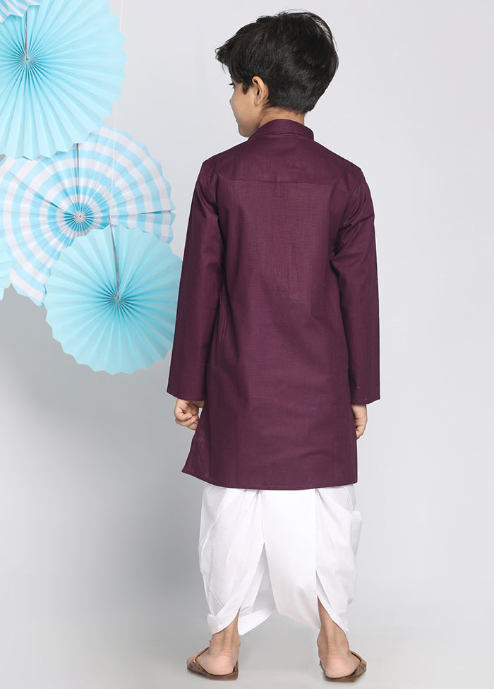 Purple Festive Silk Kurta Pajama Set - Indian Silk House Agencies