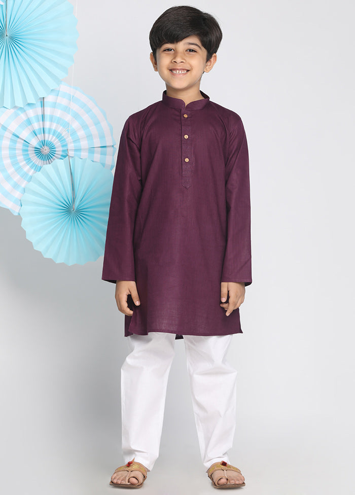 Purple Festive Silk Kurta Pajama Set - Indian Silk House Agencies