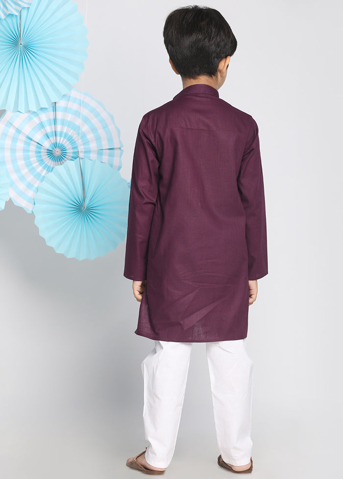 Purple Festive Silk Kurta Pajama Set - Indian Silk House Agencies