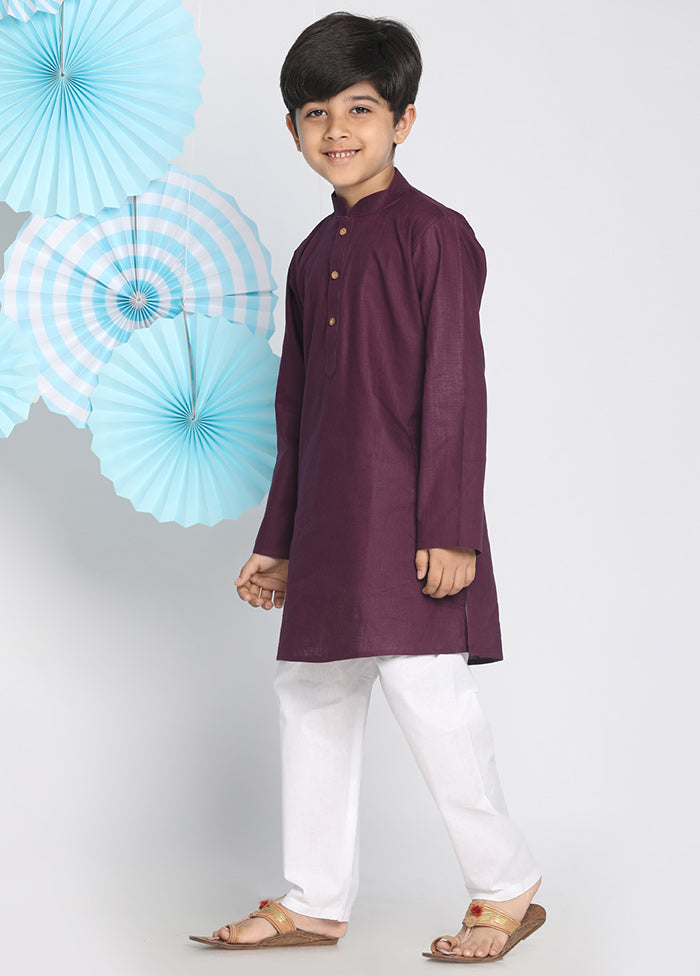 Purple Festive Silk Kurta Pajama Set - Indian Silk House Agencies