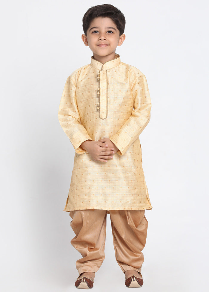 Gold Festive Silk Kurta Pajama Set - Indian Silk House Agencies