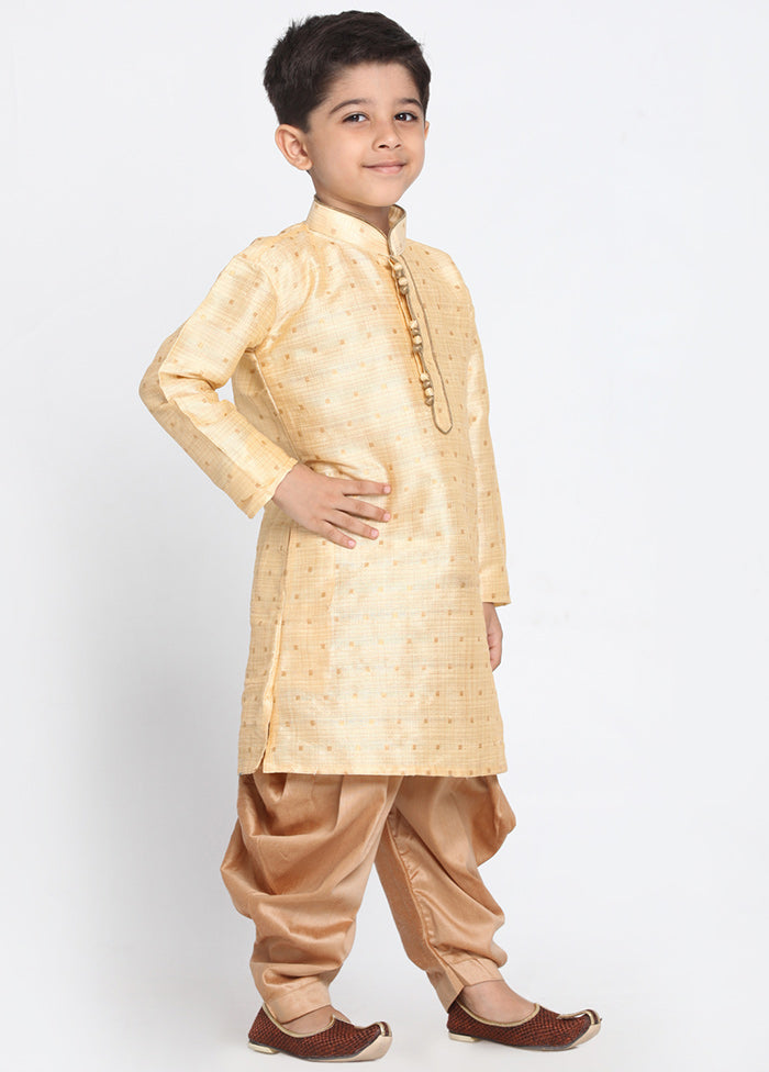 Gold Festive Silk Kurta Pajama Set - Indian Silk House Agencies