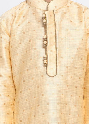 Gold Festive Silk Kurta Pajama Set - Indian Silk House Agencies