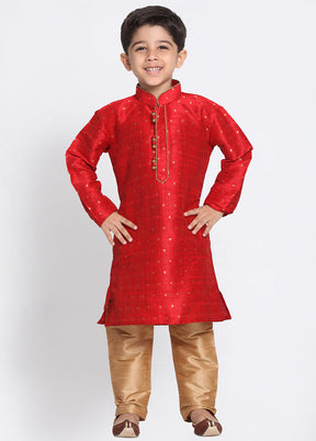 Maroon Festive Silk Kurta Pajama Set - Indian Silk House Agencies