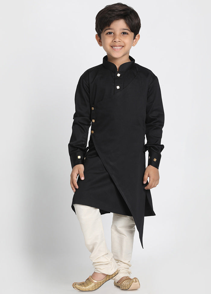 Black Festive Silk Kurta Pajama Set - Indian Silk House Agencies