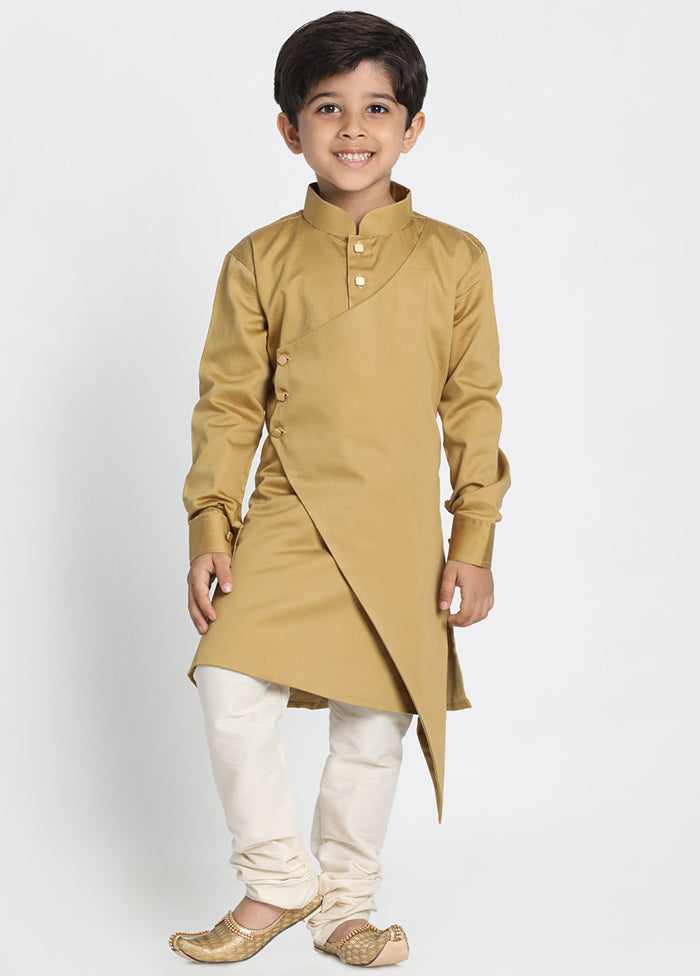 Beige Festive Silk Kurta Pajama Set - Indian Silk House Agencies