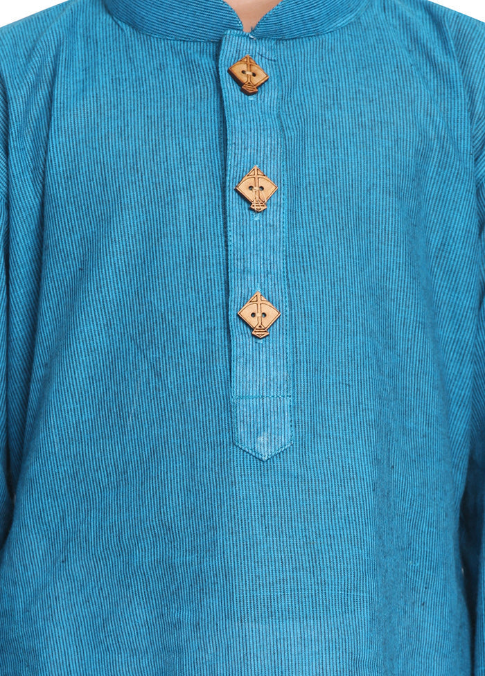 Blue Cotton Kurta - Indian Silk House Agencies