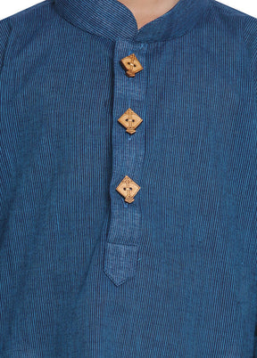 Blue Cotton Kurta - Indian Silk House Agencies