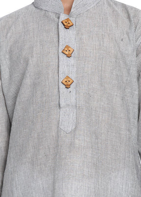 Grey Cotton Kurta - Indian Silk House Agencies